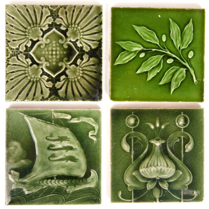 Four Victorian Fireplace Tiles