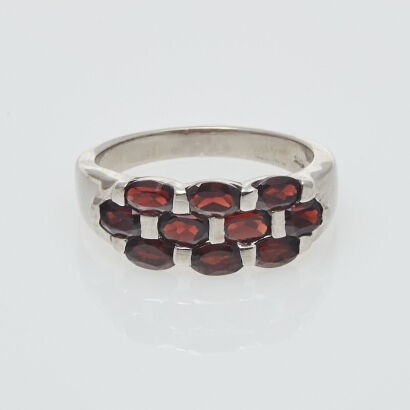 Silver Garnet Ring