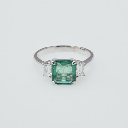 18ct Emerald and Diamond Ring