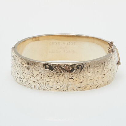 Silver Vintage Snap Bangle