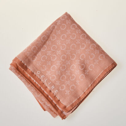 Celine Coral C Logo Scarf
