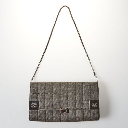 Chanel Chocolate Bar Quilted Denim Bag