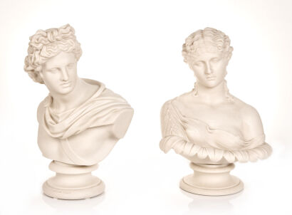 A Pair of Ceramic Busts