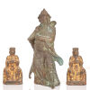 A Chinese Bronze Guangong and Two Chinese Bronze Buddha 