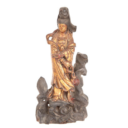 A Chinese Wood Carving Guanyin