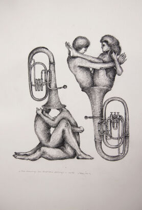 BARRY CLEAVIN Two Drawings for Euphoria Etchings