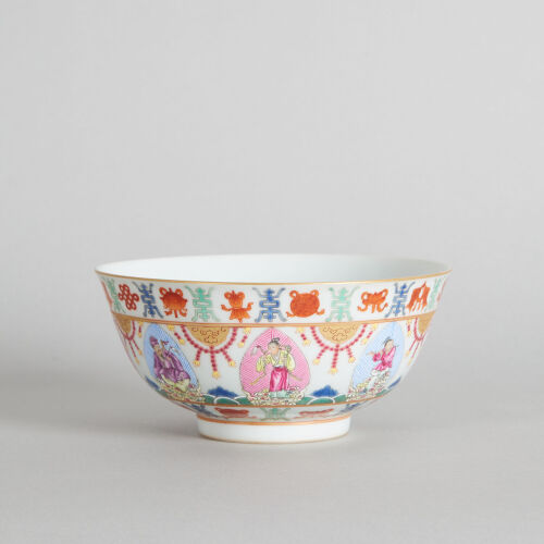 A Chinese Famille Rose 'Baragon Tumed' Bowl (mark in Manchu alphabet)
