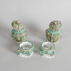 A Pair of Chinese Famille Verte Lidded Jars with stands - 2