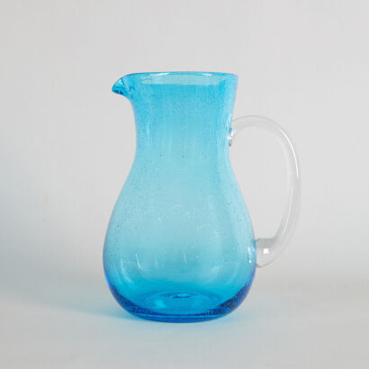 A Large Hand-Blown Electric Blue Jug