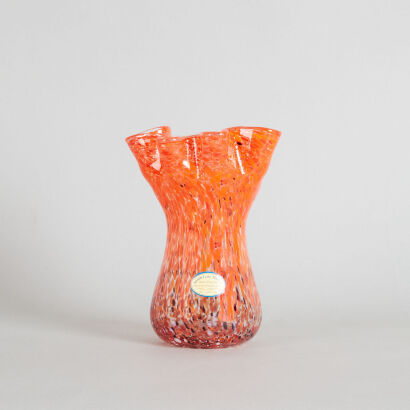 A Volcano Mottled Studio Glass Napkin Vase