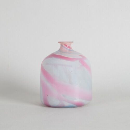 A Pink and Grey Studio Glass Bottle Vase