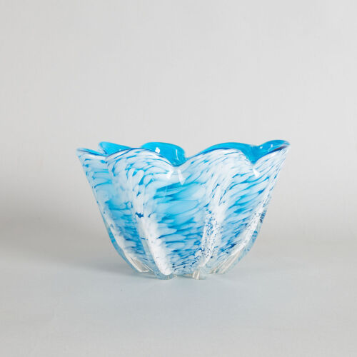 A Blue and White Art Glass Vase