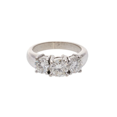 Traditional 18ct White Gold Three Stone Diamond Ring