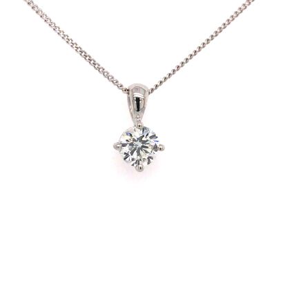 18ct White Gold 0.71ct Diamond Pendant