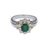 18ct White Gold Emerald and Diamond Ring - 2