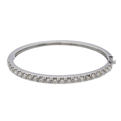 10ct White Gold 5ct TDW Diamond Bangle