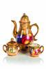 A Royal Worcester Porcelain Miniature Coffee Set