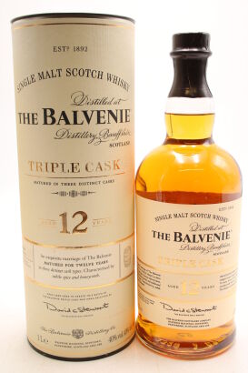 (1) Balvenie 12 Year Old Triple Cask Single Malt Scotch Whisky, 40% ABV, 1000ml