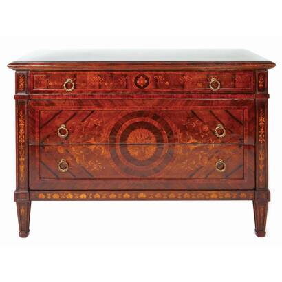 A Large Louis XVI Style Three-Drawer Commode