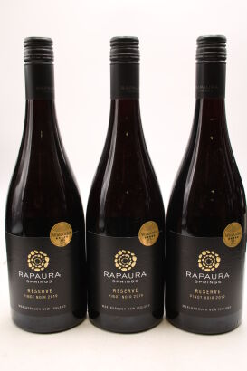 (3) 2019 Rapaura Springs Reserve Pinot Noir, Central Otago