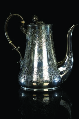 An Engraved Victorian Sterling Silver Coffee Pot