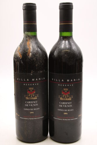 (2) 1991 Villa Maria Reserve Cabernet Sauvignon - Merlot, Gimblett Gravels