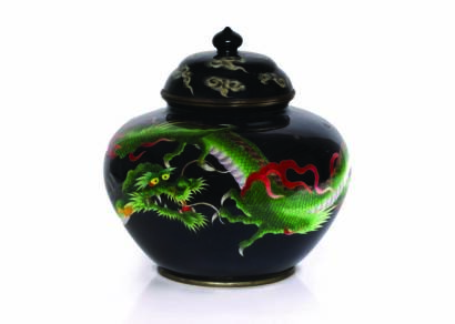 A Large Japanese Meiji Standard Cloisonne Censer C. 1900