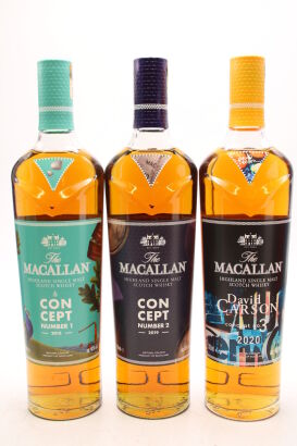 (1) Macallan Concept Number 1-3 Single Malt Scotch Whisky, Three bottles sold as one lot 