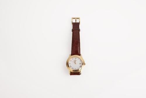 A Stainless Steel Gold-Plated Gucci Wristwatch