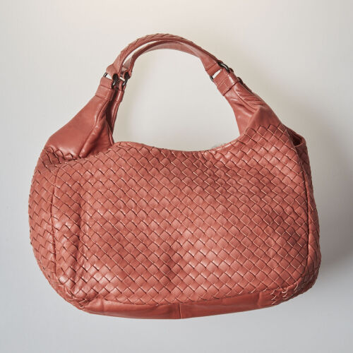 Bottega Veneta Pink Intrecciato Hobo Bag