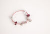 A Sterling Silver and Pink Leather Pandora Bracelet