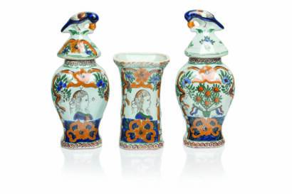 A 19th Century Italian Faience Pottery Garniture Set