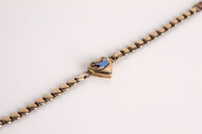 9ct Gold Heart link Bracelet with Heart Locket