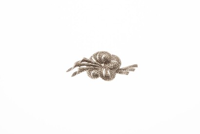 A Sterling Silver Marcasite Brooch