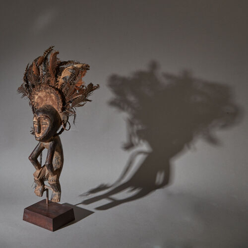 A Ofika Mbole Hanging Man Figure, Democratic Republic of Congo