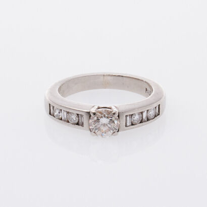 Palladium Diamond Engagement Ring