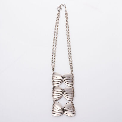 Paco Rabanne Tooled Butterflies Necklace