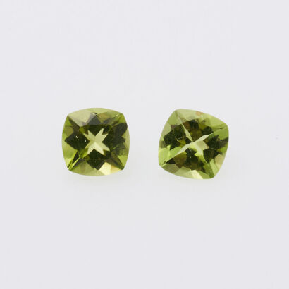 Pair of Loose Cushion Cut Peridot