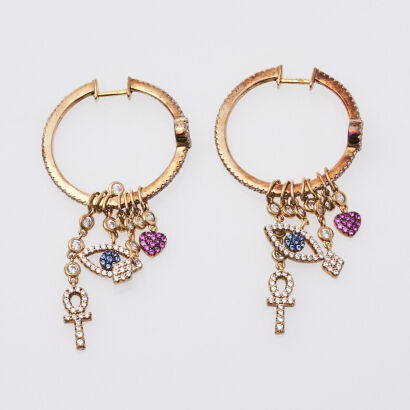 APM Monaco Crystal Charm Earrings