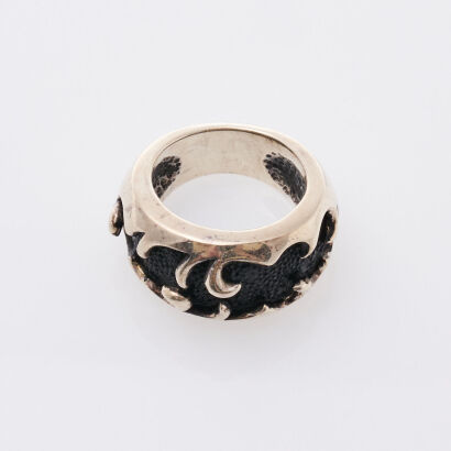 Silver Ring with Black Inlay