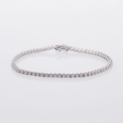 18ct White Gold Diamond Tennis Bracelet