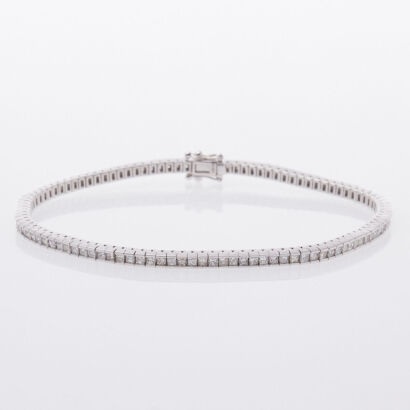 18ct White Gold Diamond Tennis Bracelet
