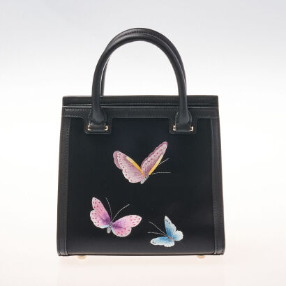 Leather and Silk Butterfly Bag