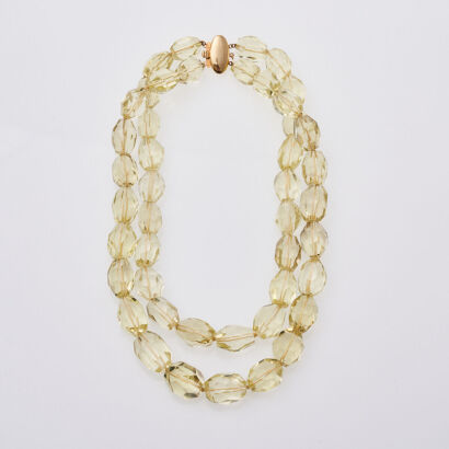 14ct Lemon Quartz Beaded Necklace