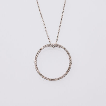9ct Diamond Circle Pendant
