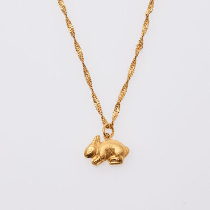 22-24ct Rabbit Pendant Necklace