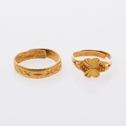 Pair of 22-24ct Gold Rings