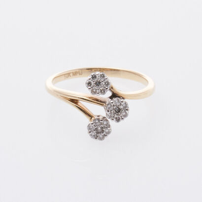 10ct Diamond Flower Cluster Ring