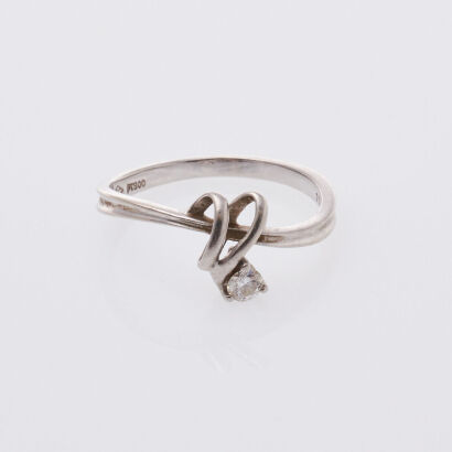 Platinum Alloy Small Diamond Ring
