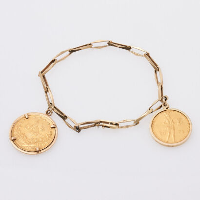 9ct Bracelet With Gold Coins